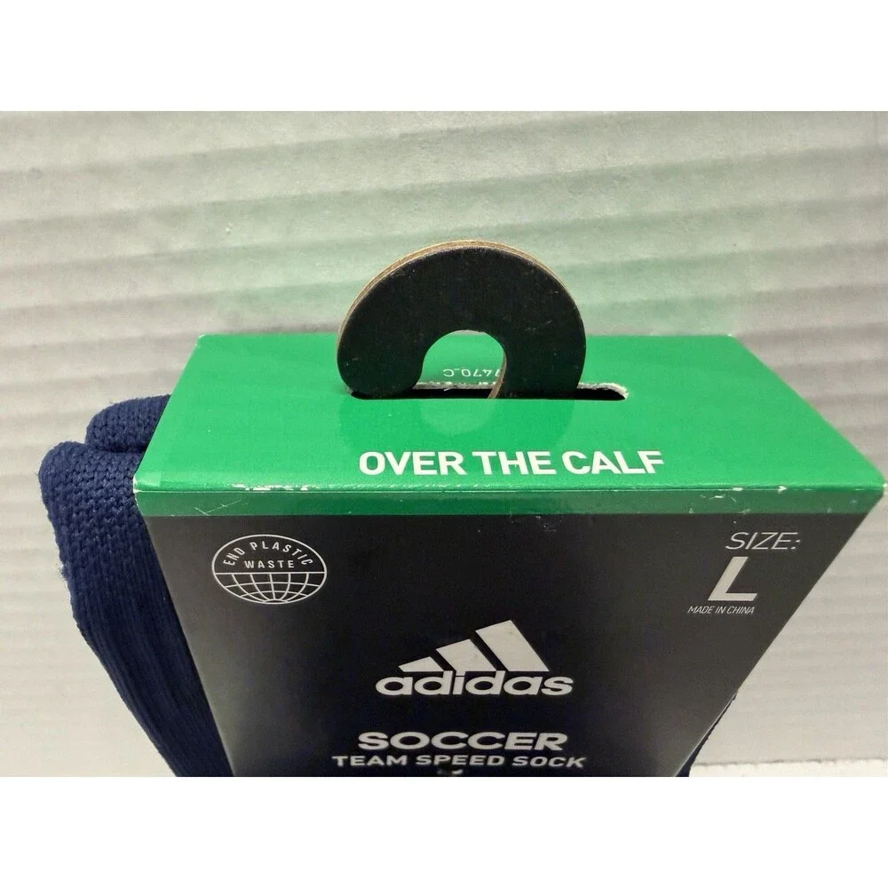 Adidas, Team Speed Soccer OTC Socks, Navy Blue/White, Size: Mens, 9-13